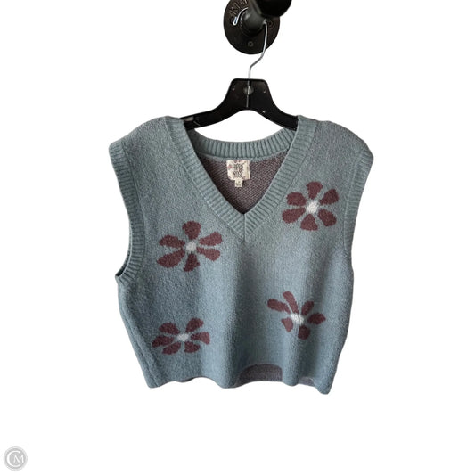Vest Sweater By Hippie Laundry In Blue & Red, Size: L