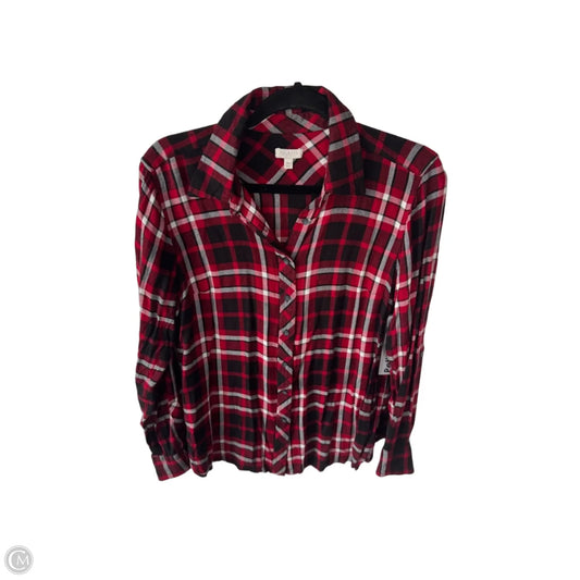 Top Long Sleeve By Talbots In Red & White, Size: Mp