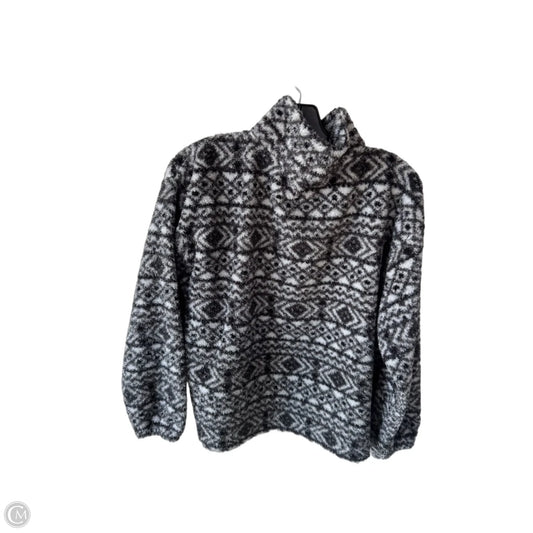 Jacket Fleece By Loft In Black & White, Size: M