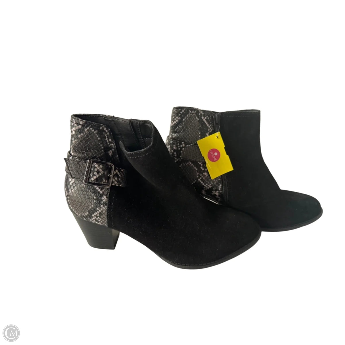 Boots Ankle Heels By Vionic In Black & Grey, Size: 9