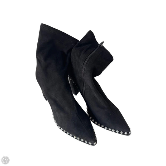 Boots Ankle Heels By Steve Madden In Black & White, Size: 9