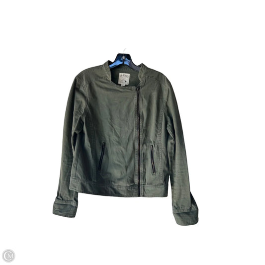 Jacket Moto By La Hearts In Green Denim, Size: Xl