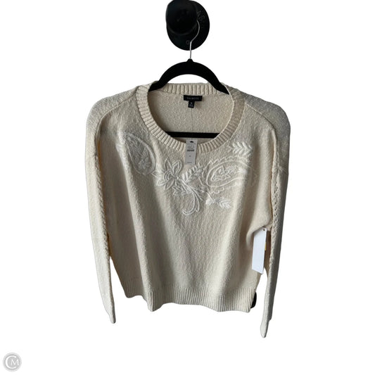 Sweater By Talbots In Cream & White, Size: M