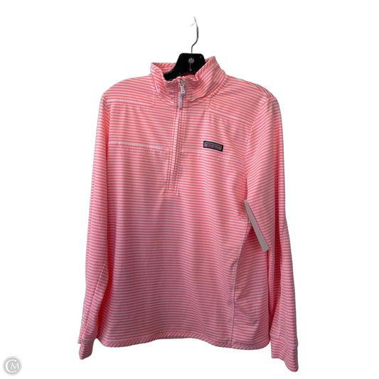 Top Long Sleeve By Vineyard Vines In Orange & White, Size: M