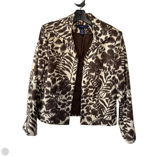 Blazer By Jones New York In Brown & Cream, Size: L