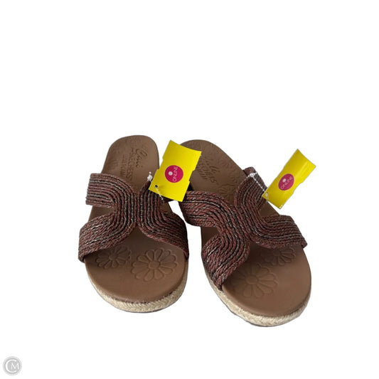 Sandals Heels Wedge By Skechers In Brown, Size: 8