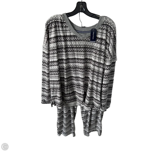 Pajamas 2pc By Nautica In Grey & White, Size: Xxl