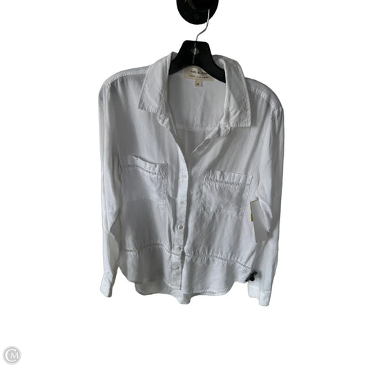 Blouse Long Sleeve By Cloth & Stone In White, Size: M