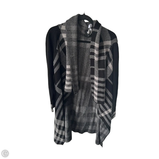 Sweater Cardigan By Clothes Mentor In Black & Grey, Size: L