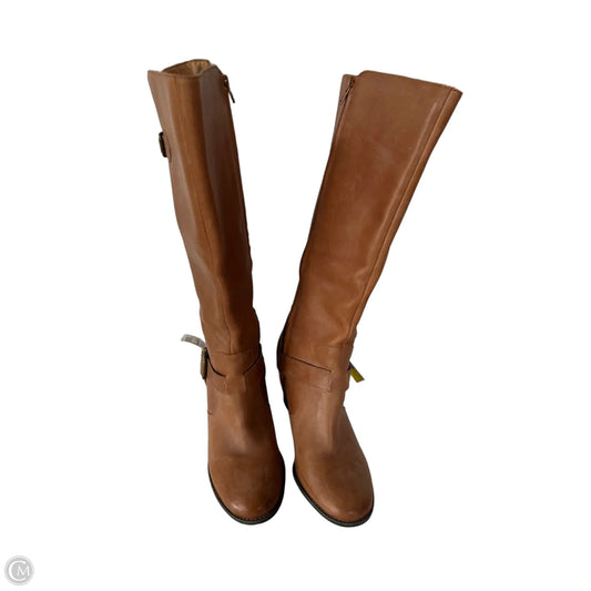 Boots Knee Heels By Clarks In Brown, Size: 10