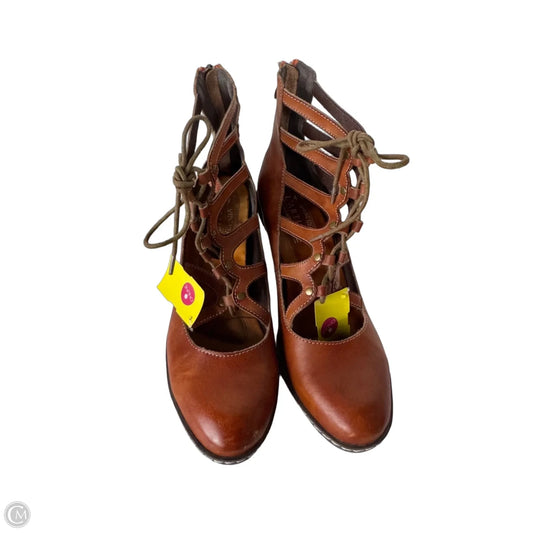 Shoes Heels Block By Spring Step In Brown, Size: 10.5