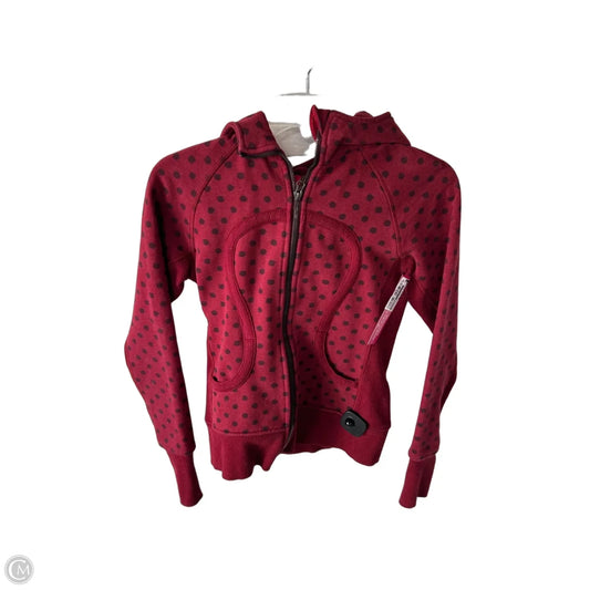Athletic Sweatshirt Hoodie By Lululemon In Black & Red, Size: S