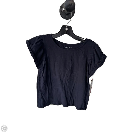 Top Short Sleeve By Loft In Navy, Size: Xsp