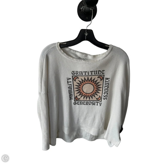 Top Long Sleeve By Anthropologie In Cream & Orange, Size: Xs