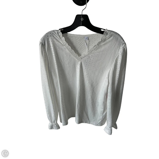 Blouse Long Sleeve By Cme In White, Size: S