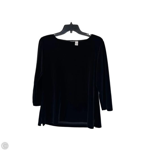 Blouse 3/4 Sleeve By Chicos In Black, Size: M