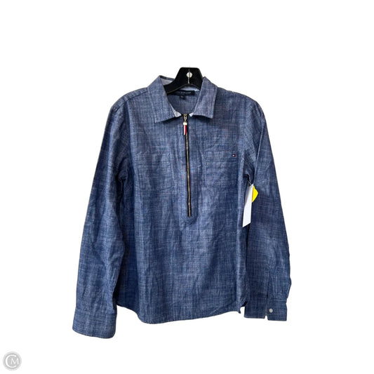 Top Long Sleeve By Tommy Hilfiger In Blue Denim, Size: S