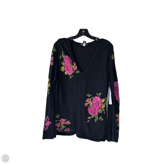 Sweater By Inc In Black & Pink, Size: Xl