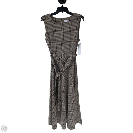 Dress Work By Calvin Klein In Brown & Tan, Size: L