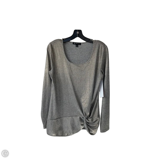 Top Long Sleeve By Inc In Gold & Silver, Size: M
