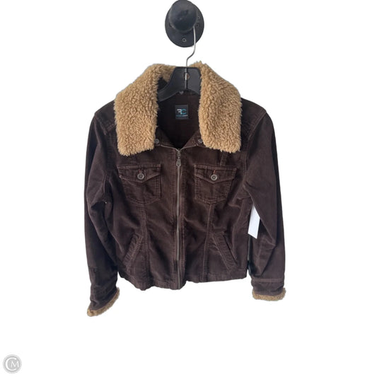 Jacket Shirt By French Connection In Brown & Tan, Size: M
