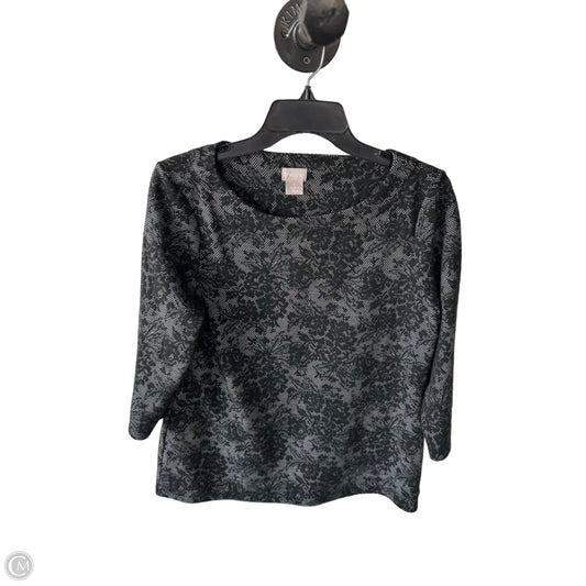 Sweater By Chicos In Black & Grey, Size: M