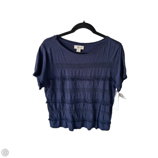 Top Short Sleeve By Style And Company In Navy, Size: M