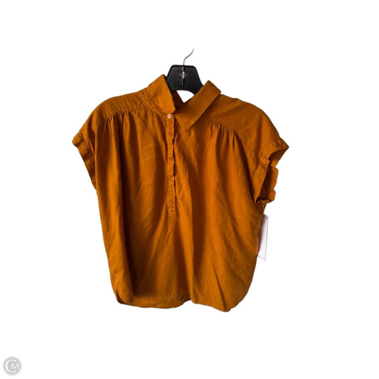 Blouse Short Sleeve By Ann Taylor In Orange, Size: M