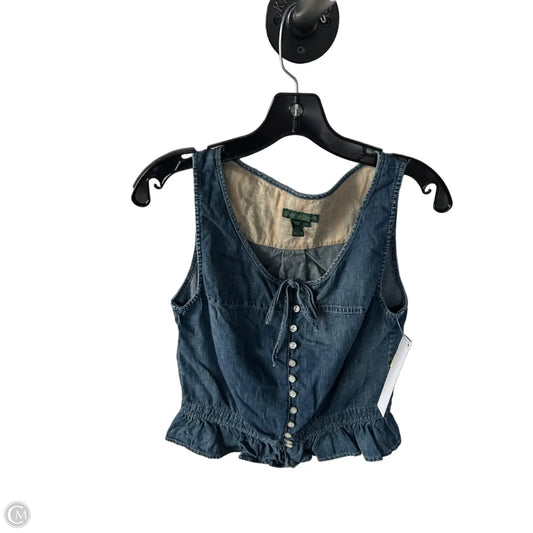 Top Sleeveless By Lauren By Ralph Lauren In Blue Denim, Size: S