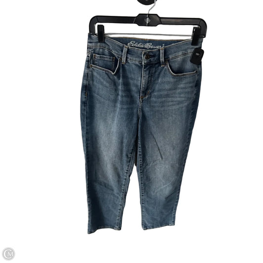 Jeans Cropped By Eddie Bauer In Blue Denim, Size: 4