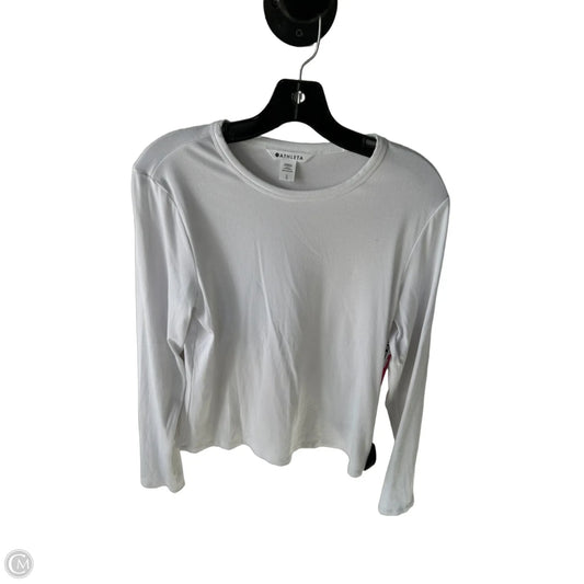 Athletic Top Long Sleeve Crewneck By Athleta In White, Size: L