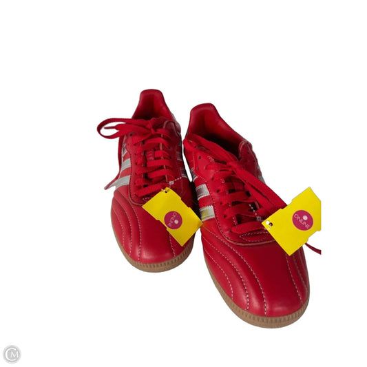 Shoes Sneakers By Adidas In Red & Silver, Size: 8