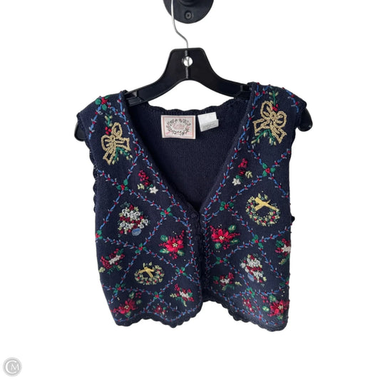 Vest Sweater By Clothes Mentor In Blue & Red, Size: Mp