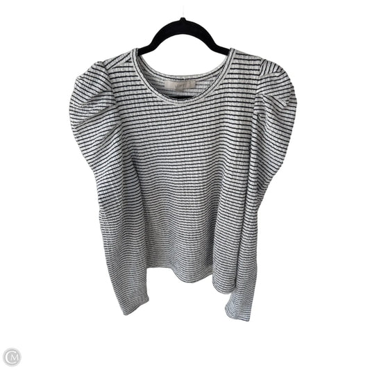 Top Long Sleeve By Loft In Blue & White, Size: M