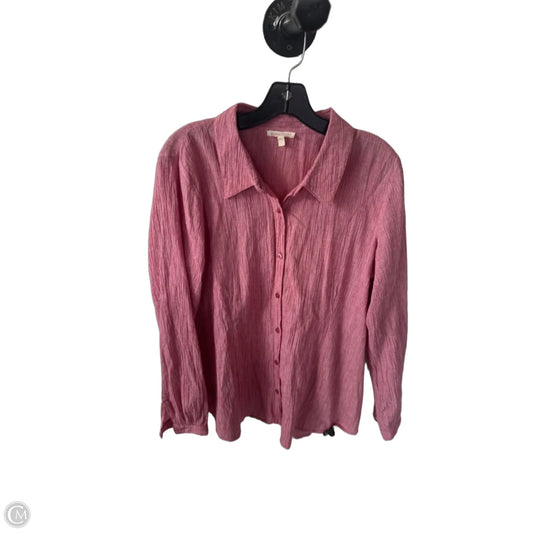 Blouse Long Sleeve By Eileen Fisher In Red, Size: L