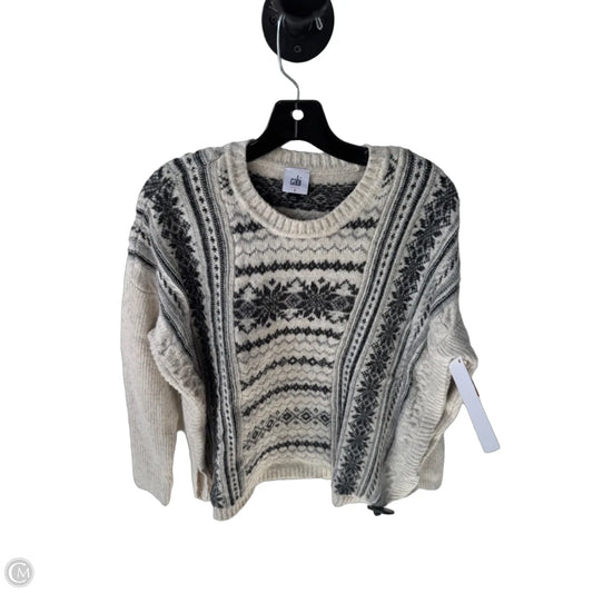 Sweater By Cabi In Cream & grey, Size: S