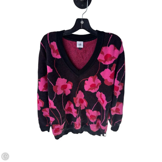 Sweater By Cabi In Black & Pink, Size: M