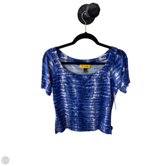 Top Short Sleeve Luxury Designer By St John Collection In Blue & White, Size: M