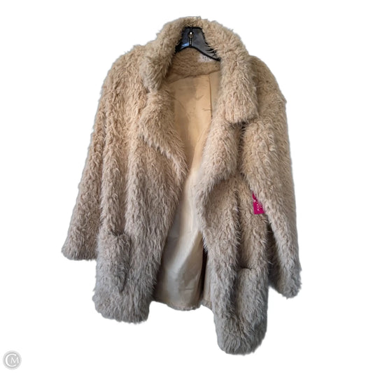 Coat Faux Fur & Sherpa By Sage In Cream, Size: S