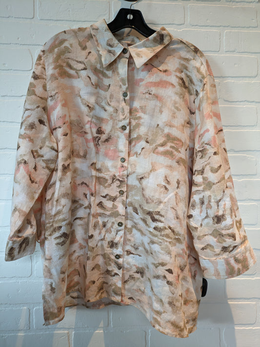 Peach Jacket Shirt Chicos, Size Xl