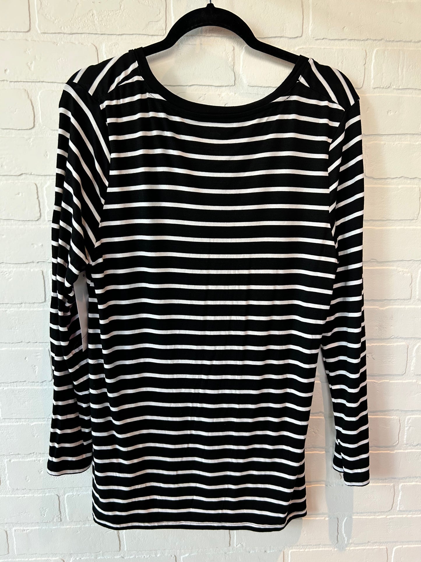 Black & White Top Long Sleeve Basic Dip, Size S