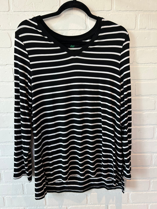 Black & White Top Long Sleeve Basic Dip, Size S