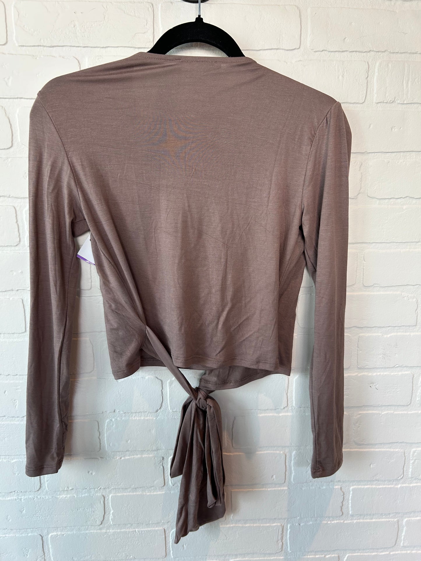 Brown Top Long Sleeve Clothes Mentor, Size S