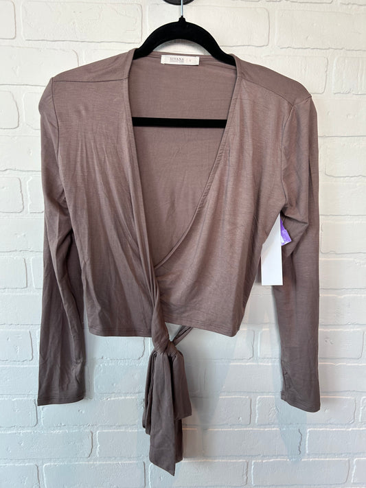 Brown Top Long Sleeve Clothes Mentor, Size S