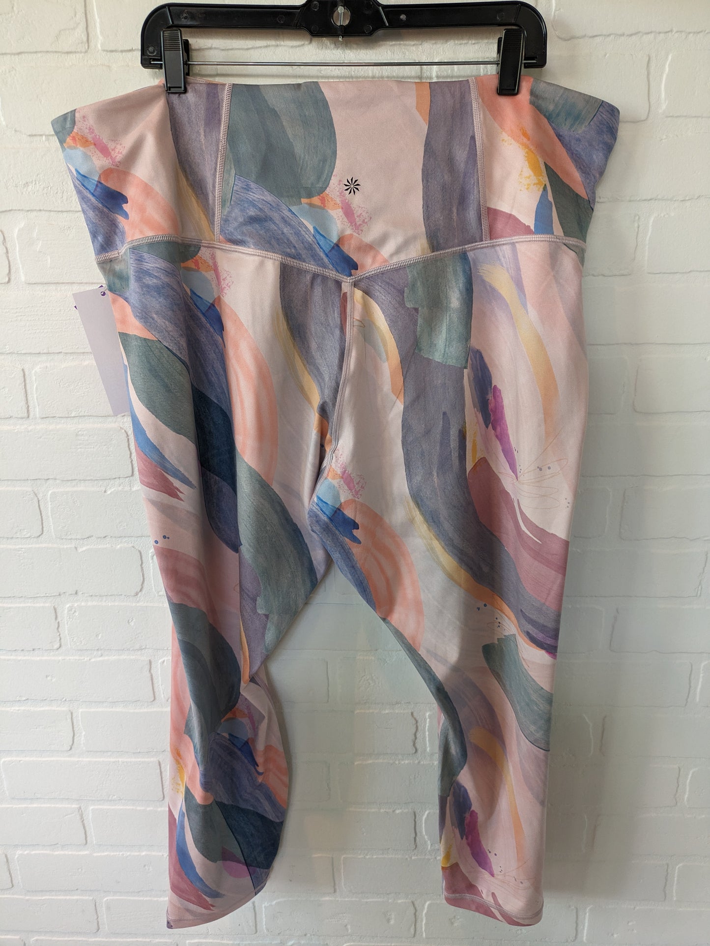 Pink & Yellow Athletic Leggings Athleta, Size 22