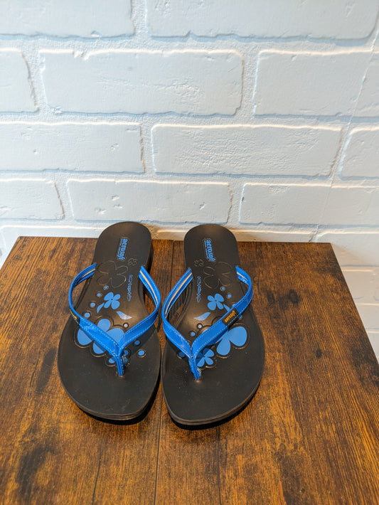 Black & Blue Sandals Flip Flops Clothes Mentor, Size 6.5