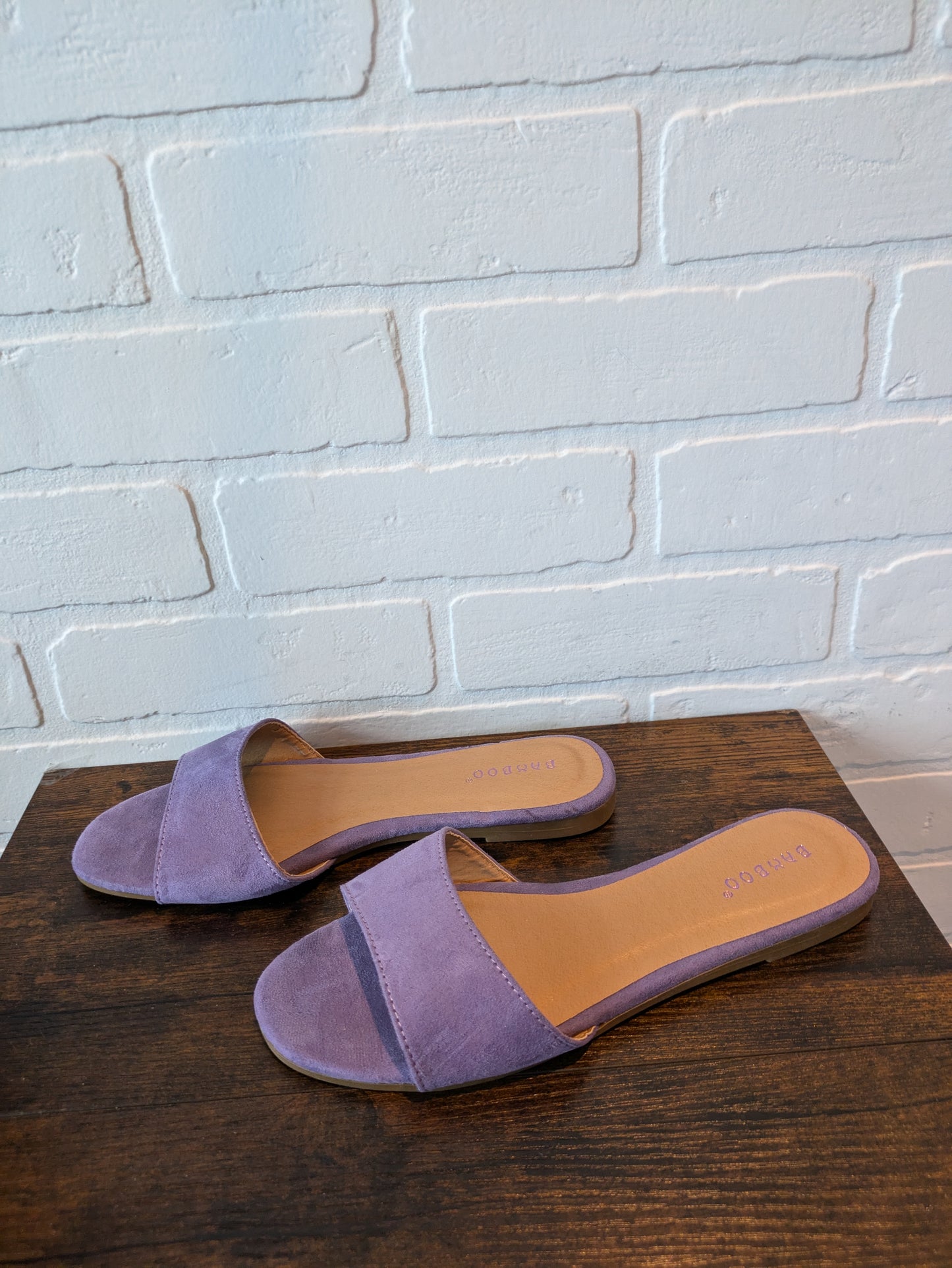 Purple Sandals Flats Bamboo, Size 7.5