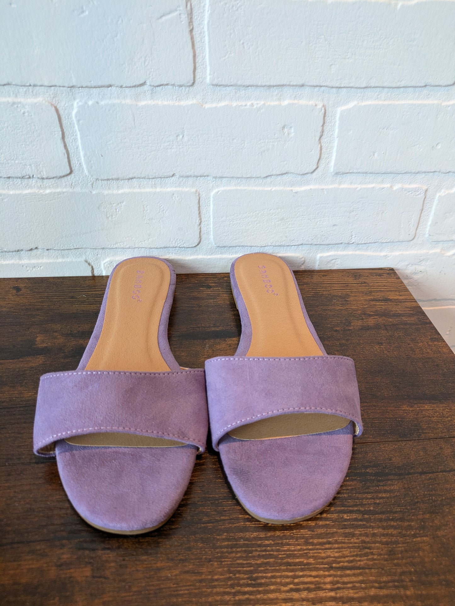 Purple Sandals Flats Bamboo, Size 7.5