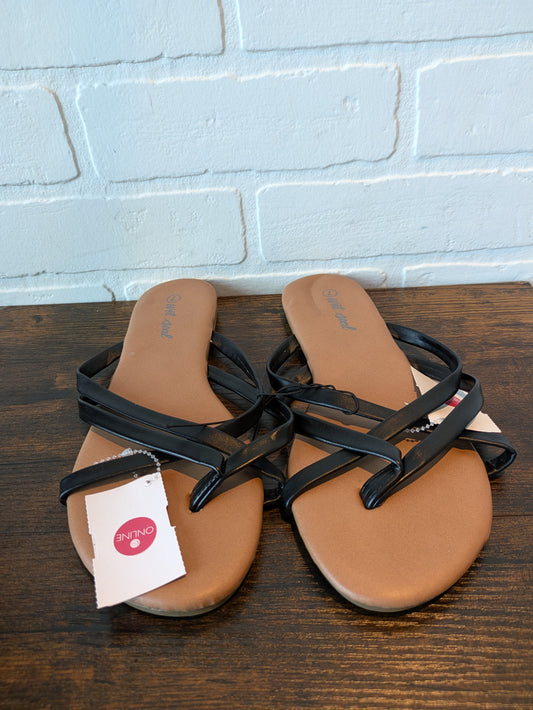 Black Sandals Flats Wet Seal, Size 7