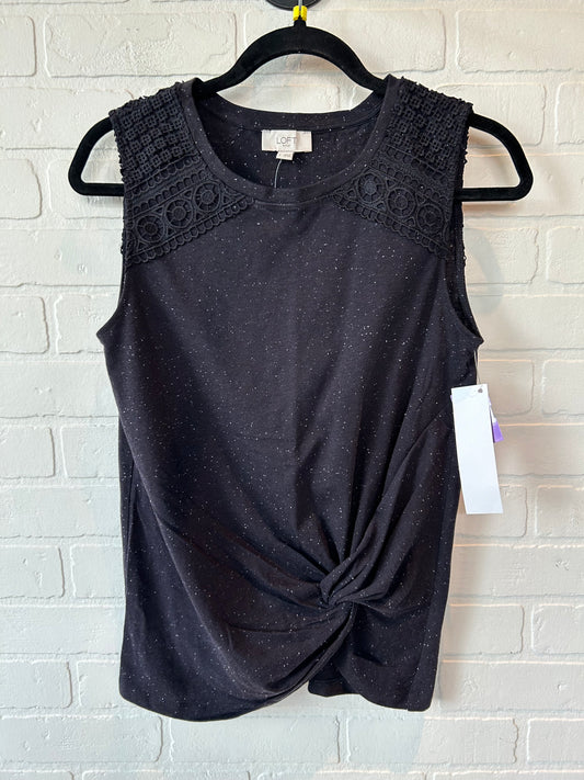 Top Sleeveless By Loft In Black, Size: S